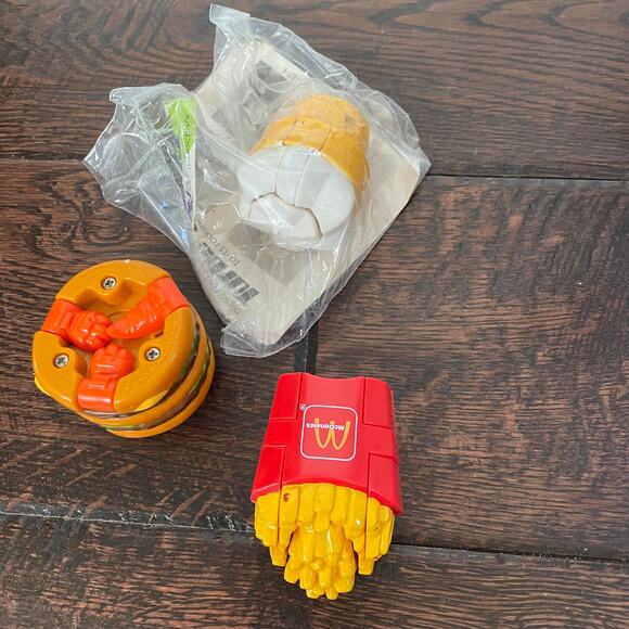 McDonalds Food Changeables Vintage 1980s Transformer Toys Ice Cream Fries Burger - Picture 2 of 3